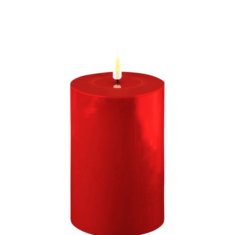 Deluxe Homeart LED Stumpenkerze Real Flame rot