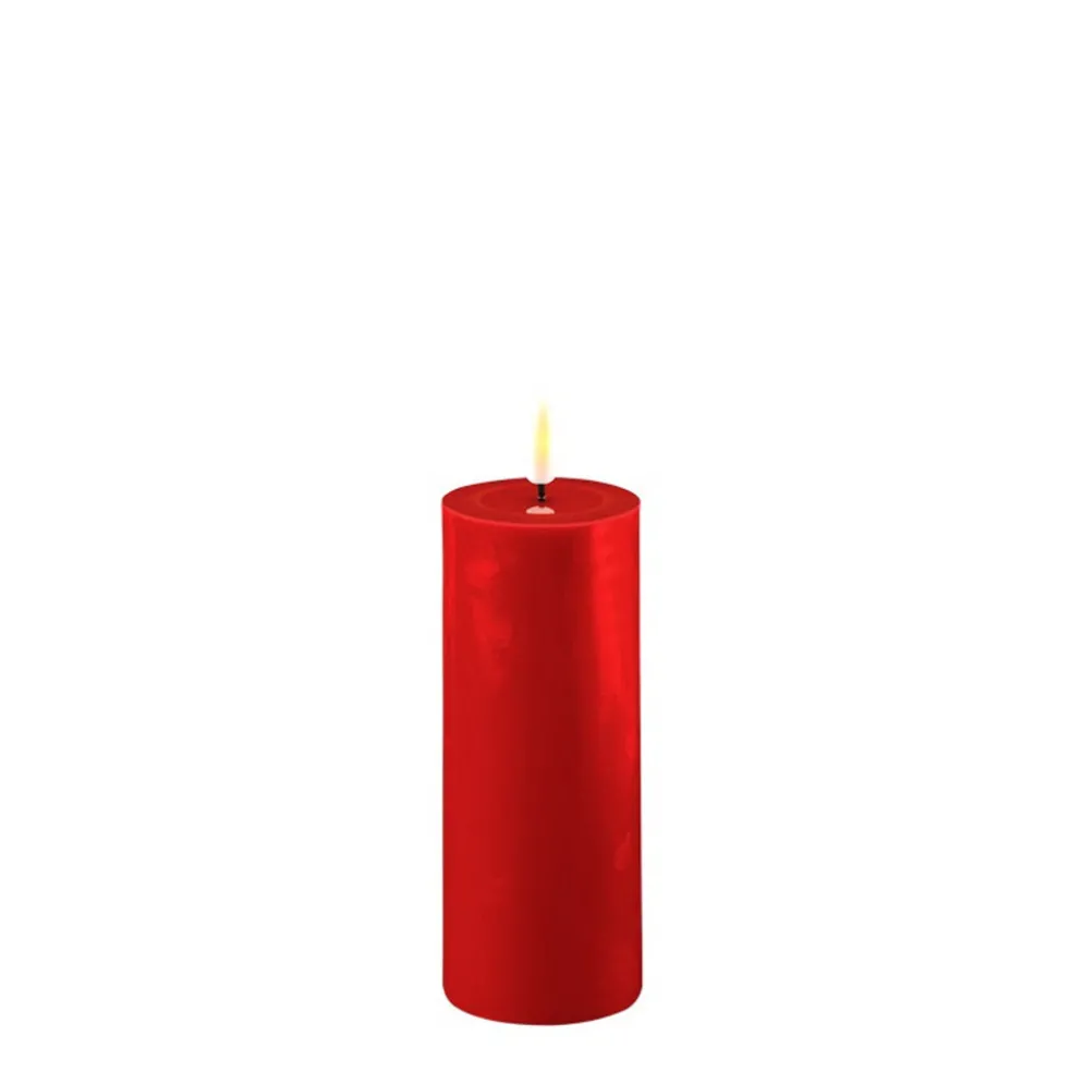 Deluxe Homeart LED Stumpenkerze Real Flame rot