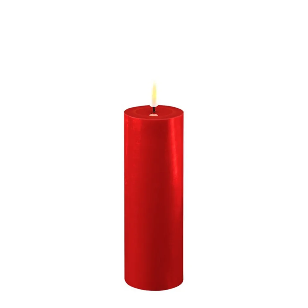 Deluxe Homeart LED Stumpenkerze Real Flame rot