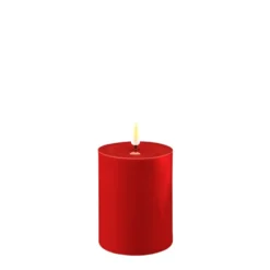 Deluxe Homeart LED Stumpenkerze Real Flame rot