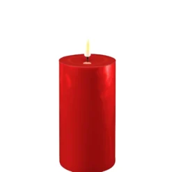 Deluxe Homeart LED Stumpenkerze Real Flame rot