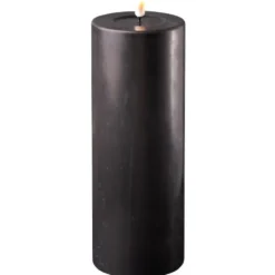 Deluxe Homeart LED Stumpenkerze Real Flame schwarz