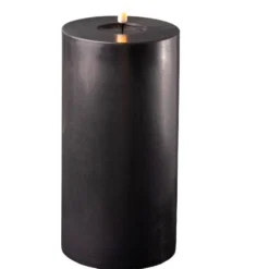 Deluxe Homeart LED Stumpenkerze Real Flame schwarz