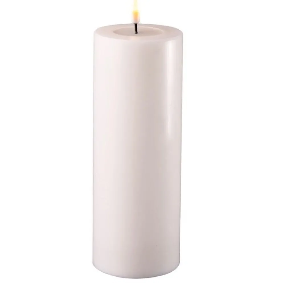 Deluxe Homeart LED Stumpenkerze Real Flame weiß