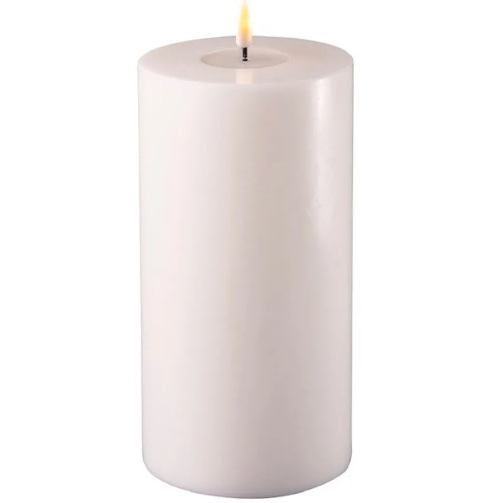 Deluxe Homeart LED Stumpenkerze Real Flame weiß