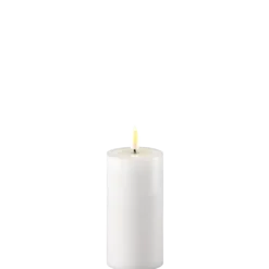 Deluxe Homeart LED Stumpenkerze Real Flame weiß