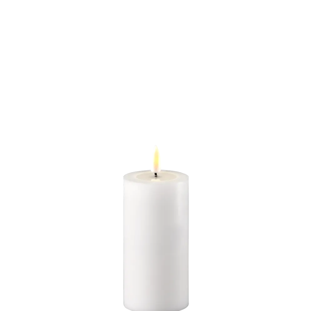 Deluxe Homeart LED Stumpenkerze Real Flame weiß