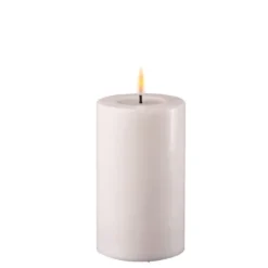 Deluxe Homeart LED Stumpenkerze Real Flame weiß