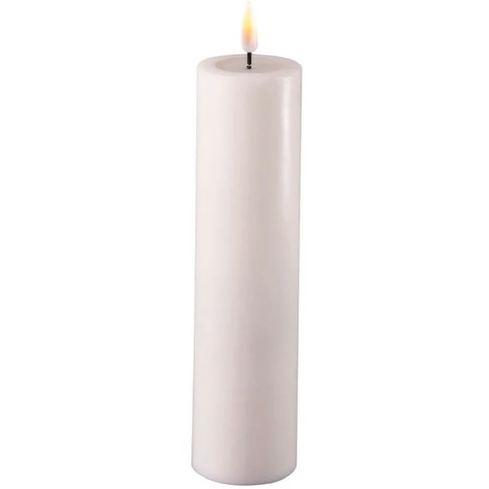 Deluxe Homeart LED Stumpenkerze Real Flame weiß