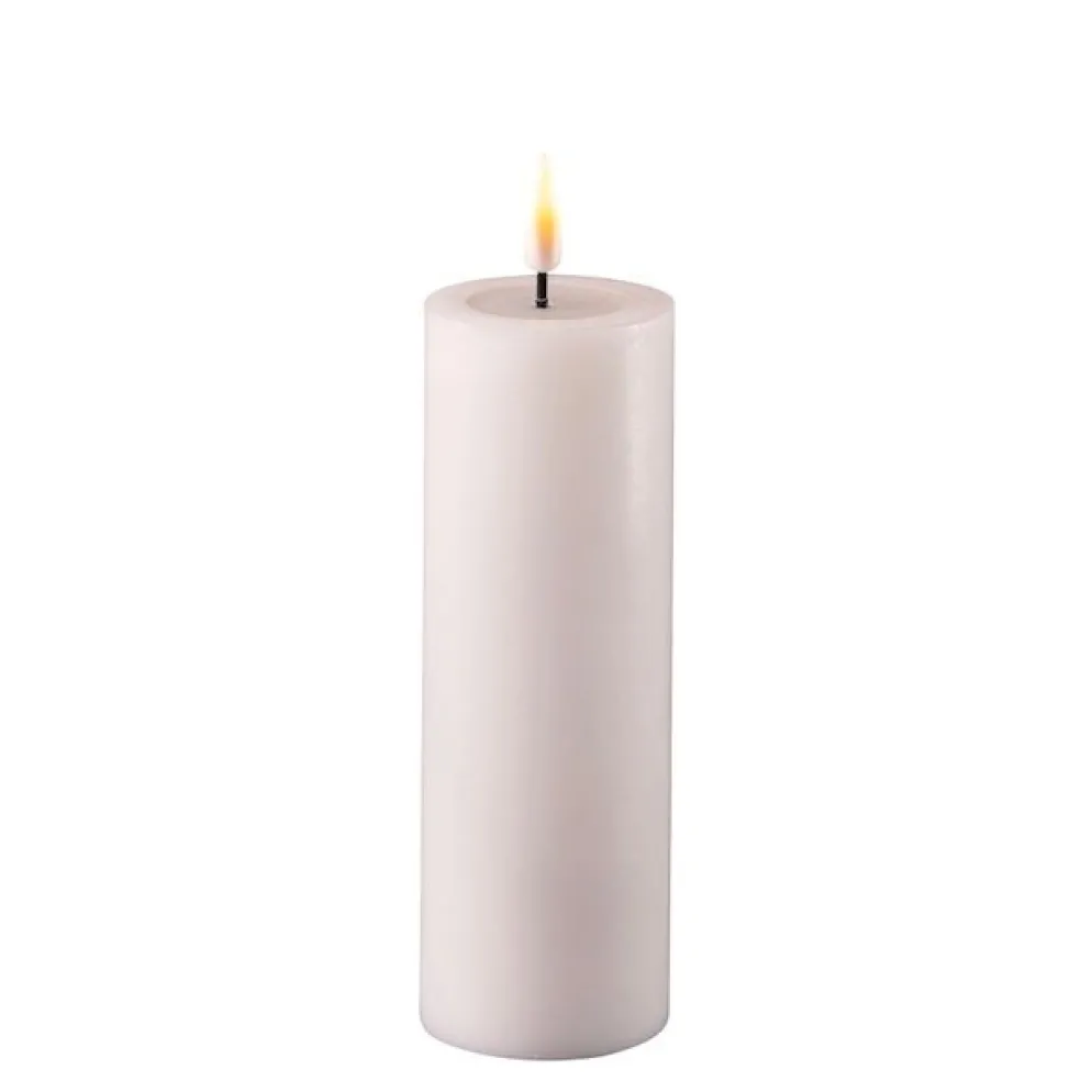 Deluxe Homeart LED Stumpenkerze Real Flame weiß