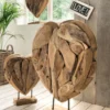 Faktorei Deko-Herzen auf Ständer 3-er Set Teak-Holz