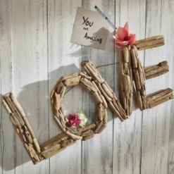 Faktorei Unikat Wand-Dekoration Love Teakholz