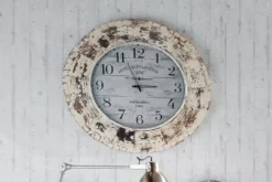 Faktorei Wanduhr Shabby, recyceltes Holz, weiß