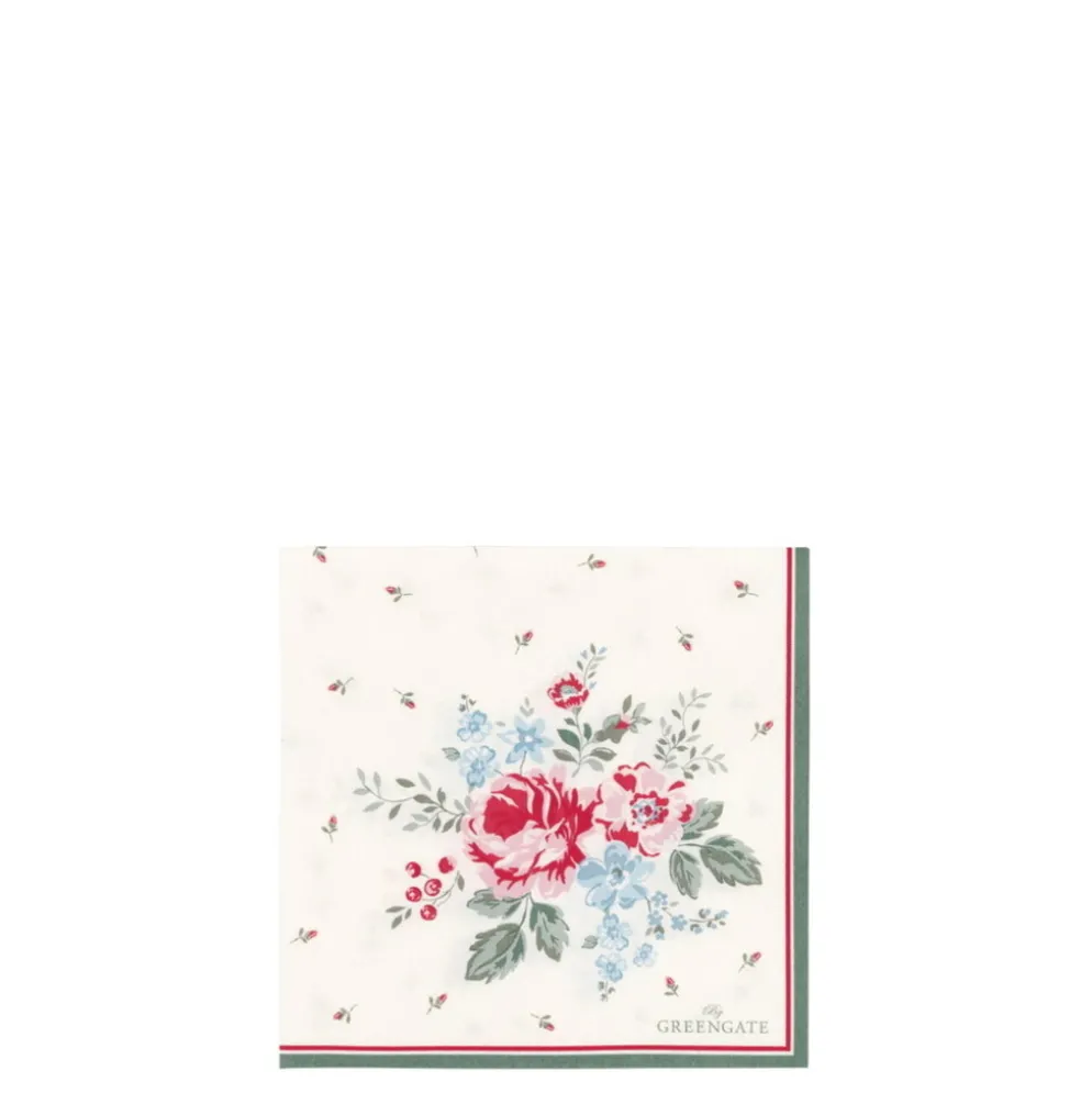 GreenGate Papierservietten Erica White klein