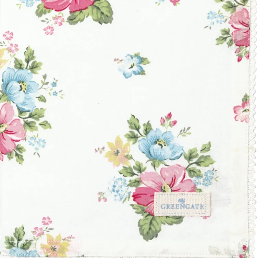 Greengate Stoffserviette Josefina Weiß mit Spitze