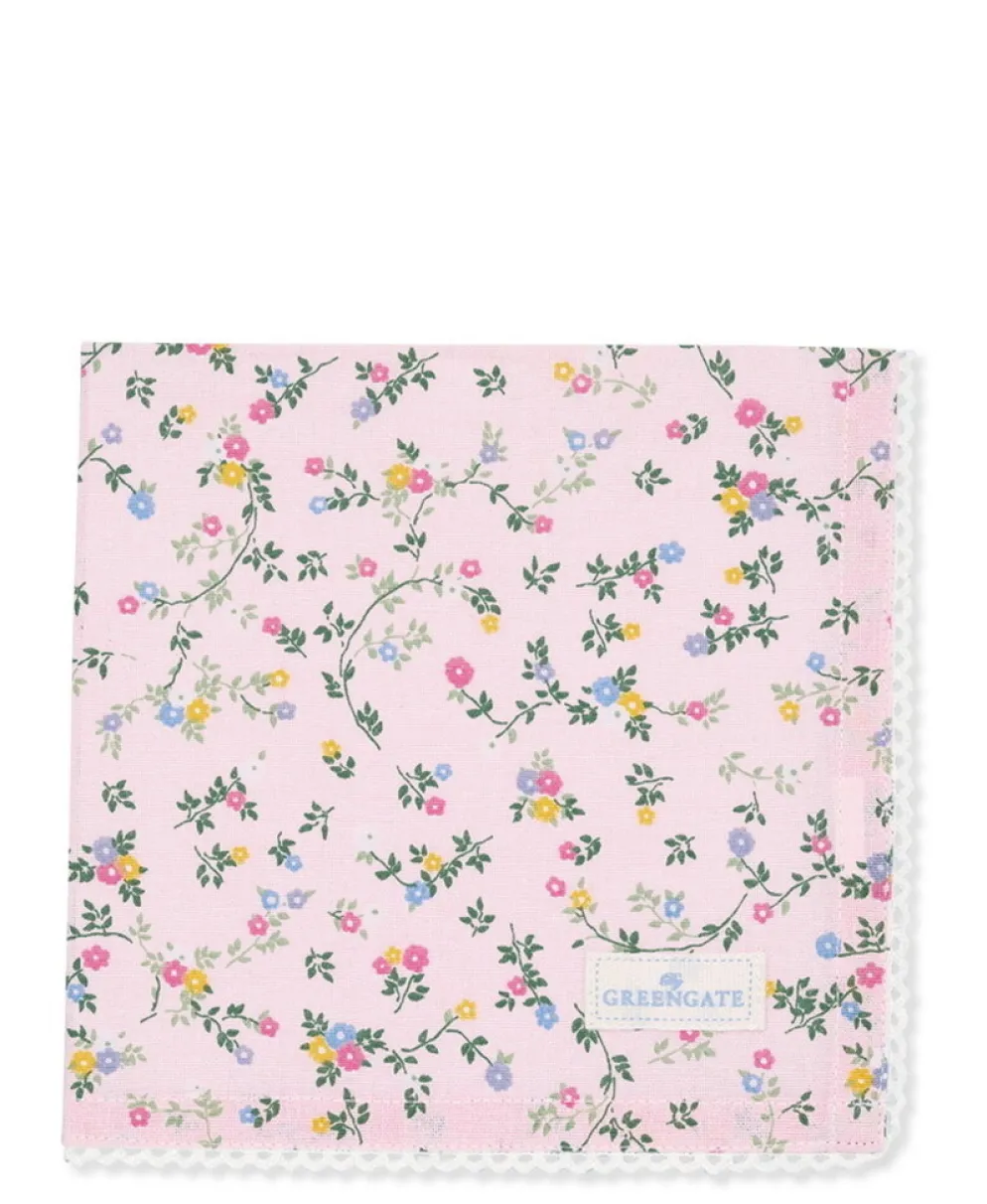 GreenGate Stoffserviette mit Spitze Leona Pale Pink