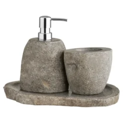 House Nordic Gara Badezimmer Waschbecken Set, Seifenspender, Becher