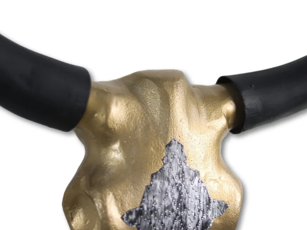 HSM Collection Büffelkopf Gold/Schwarz Metall