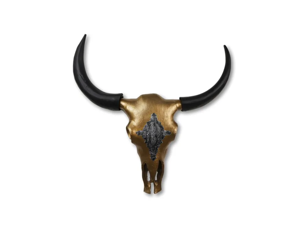 HSM Collection Büffelkopf Gold/Schwarz Metall