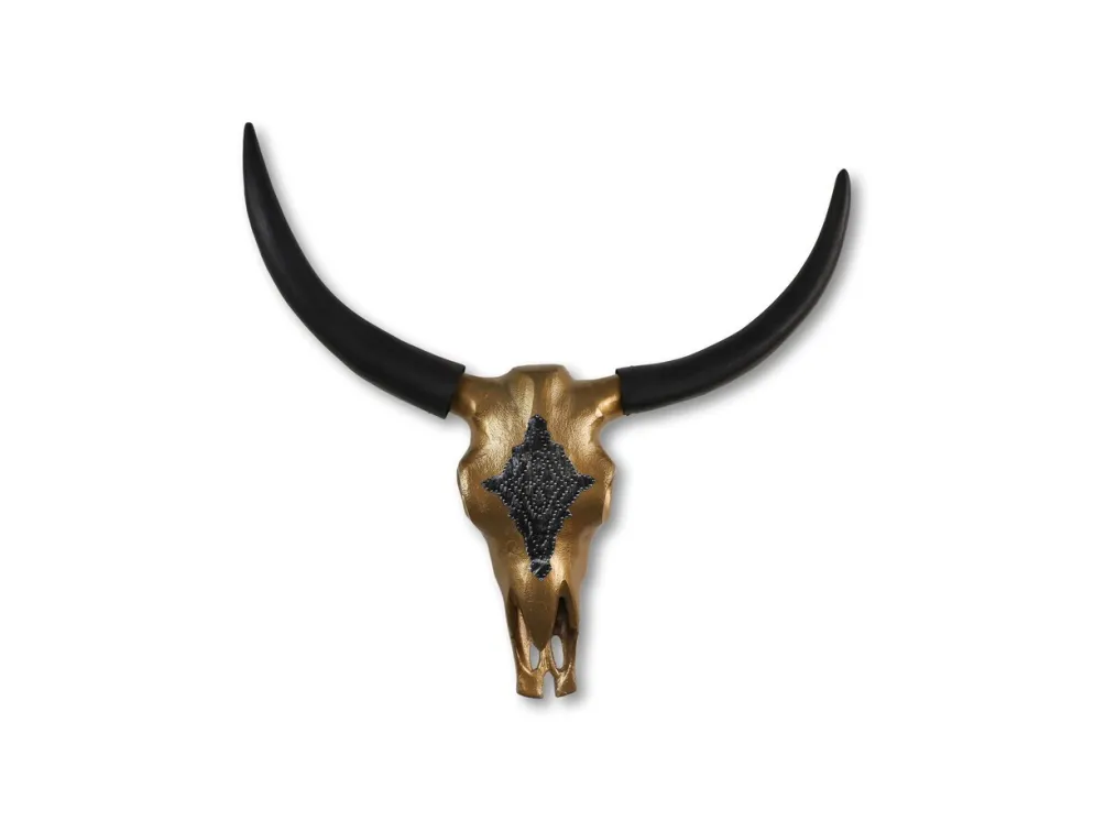 HSM Collection Büffelkopf Gold/Schwarz Metall