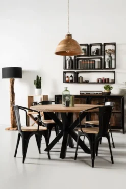 HSM Collection Lampenschirm rund Leinen