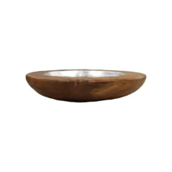 HSM Collection Obstschale Teakholz mit Aluminiumschale silber