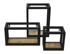 HSM Collection Wandregal Levels aus Mangoholz und Eisen
