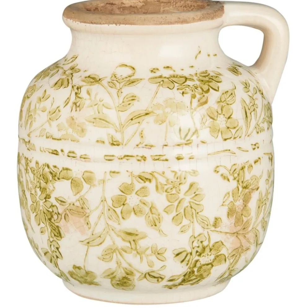 IB Laursen Blumenvase Green Blossom mit Henkel
