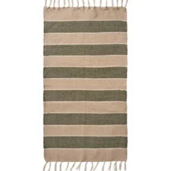 IB Laursen Bodenläufer creme, beige und olivengrüne Streifen
