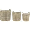 IB Laursen 3er Korbsatz Rattan mit 2 Henkeln