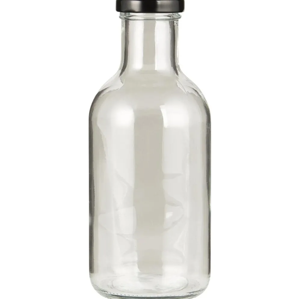 IB Laursen Glas-Flasche mit schwarzem Schraubdeckel