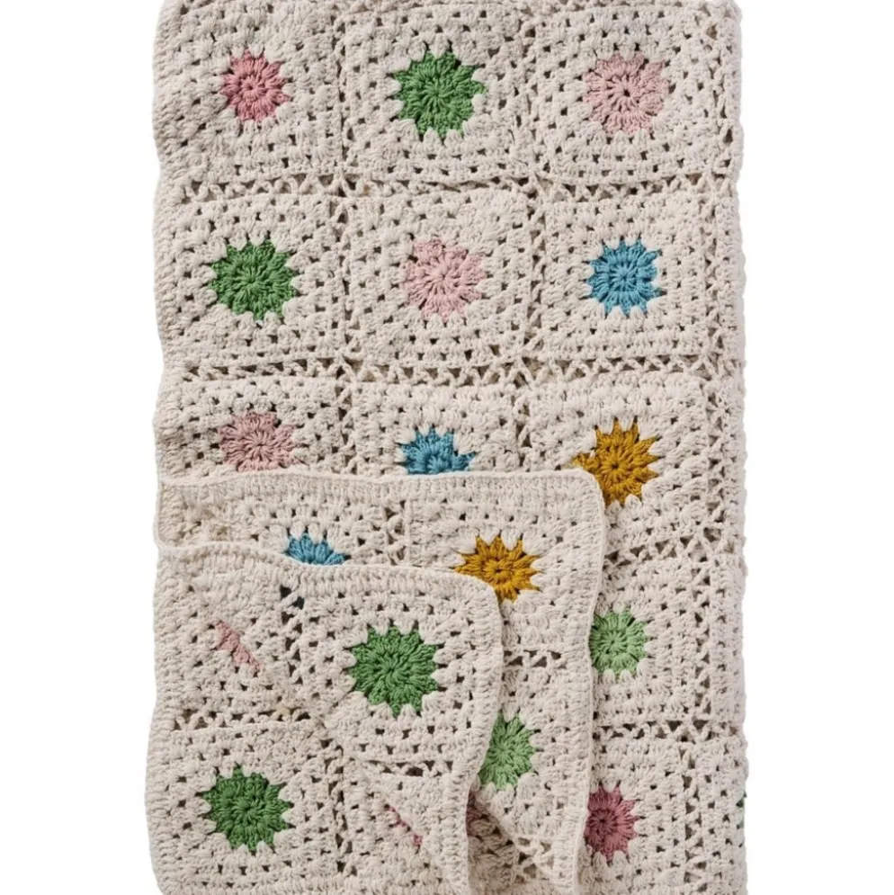IB Laursen Häkelplaid Blumenwiese aus Baumwolle