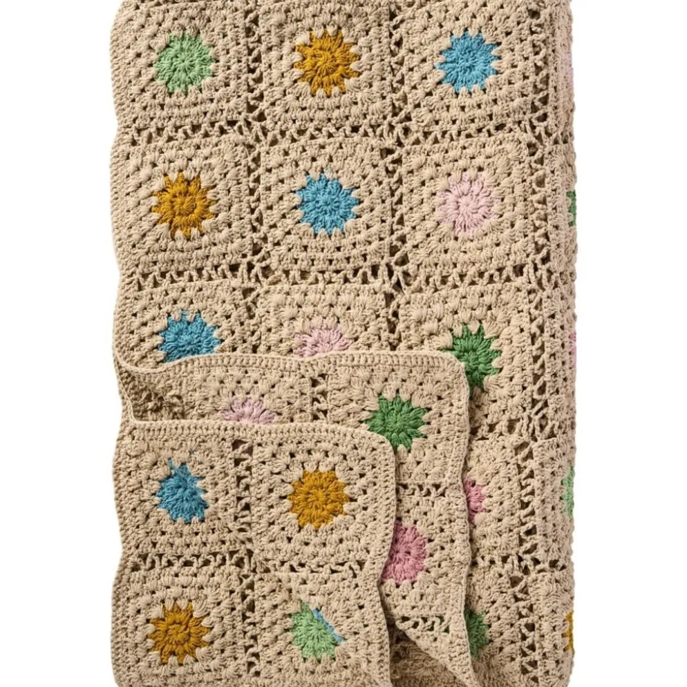IB Laursen Häkelplaid Blumenwiese aus Baumwolle