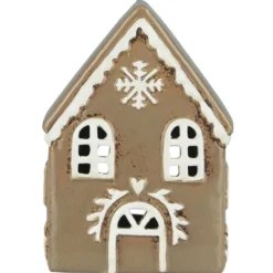 IB Laursen Keramik Lebkuchenhaus Teelichthaus Stillenat Schneekristall