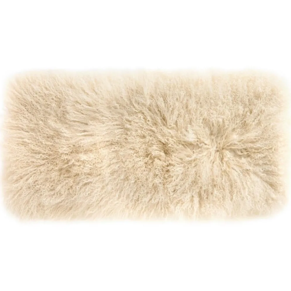 IB Laursen Kissenbezug Tibetisches Lammfell Butter Cream 80x40 cm