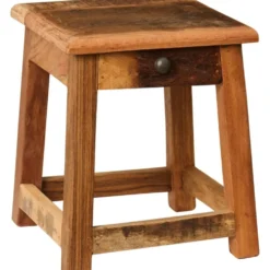 IB Laursen Mini-Hocker Unika mit Schublade aus Altholz