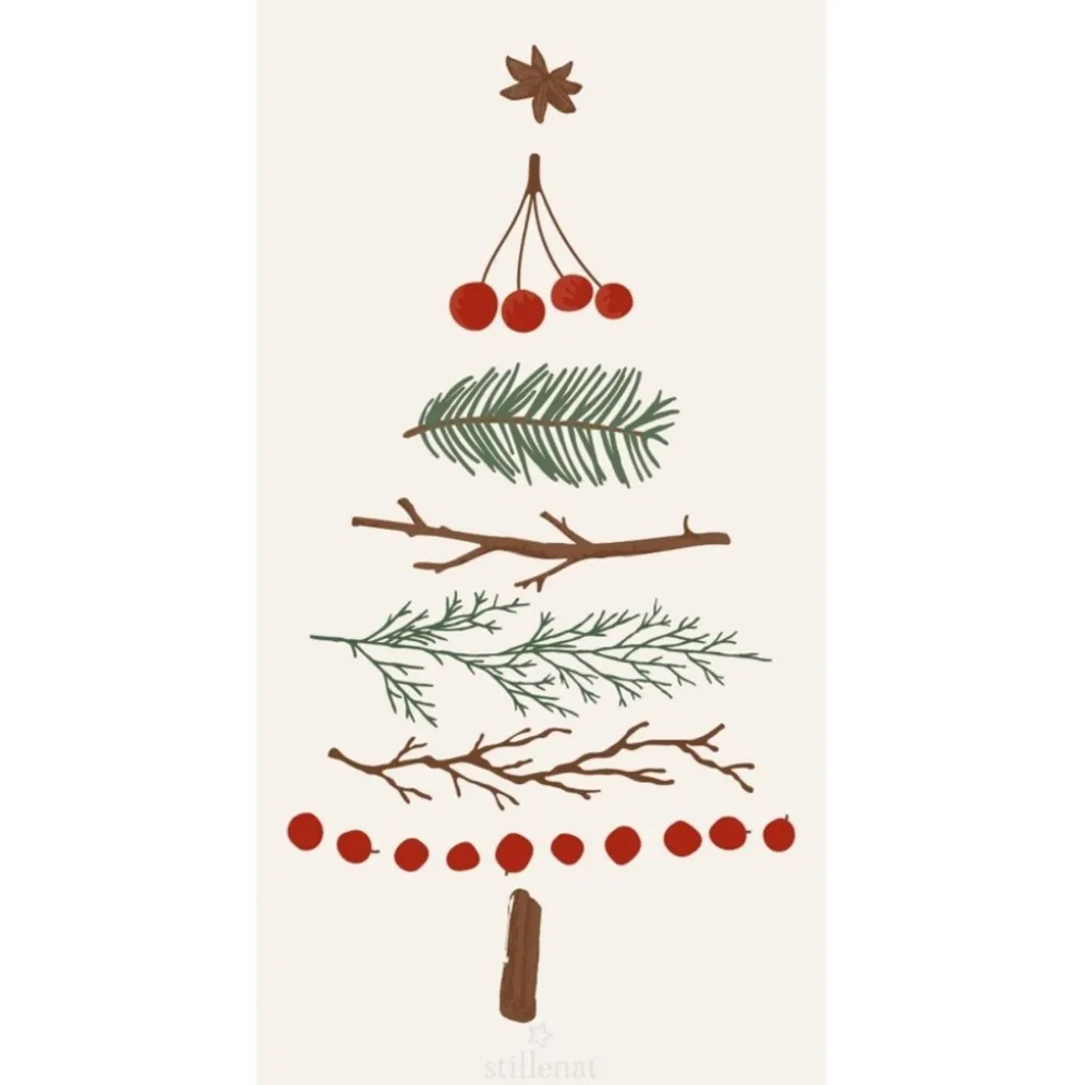 IB Laursen Papier Serviette 10x20 cm Tannenbaum der Natur