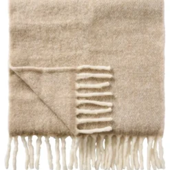 IB Laursen Plaid aus Wolle mit Fransen