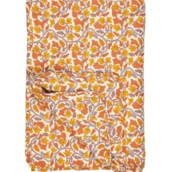 IB Laursen Quilt mit gelben und orangefarbenen Weinreben