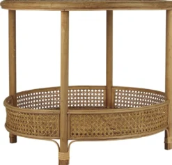 IB Laursen Runder Rattan Tisch mit Ablage