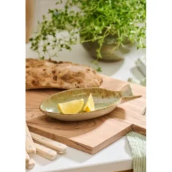 IB Laursen Steingut Schale Ocean Green fischförmig