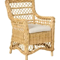 IB Laursen Stuhl aus Rattan mit Kissen