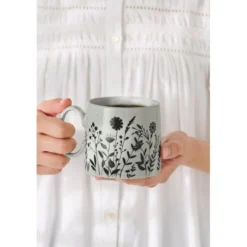 IB Laursen Tasse mit Henkel mit Blumensilhouetten