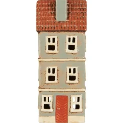 IB Laursen Teelicht-Haus My Home Town rostfarbige Tür