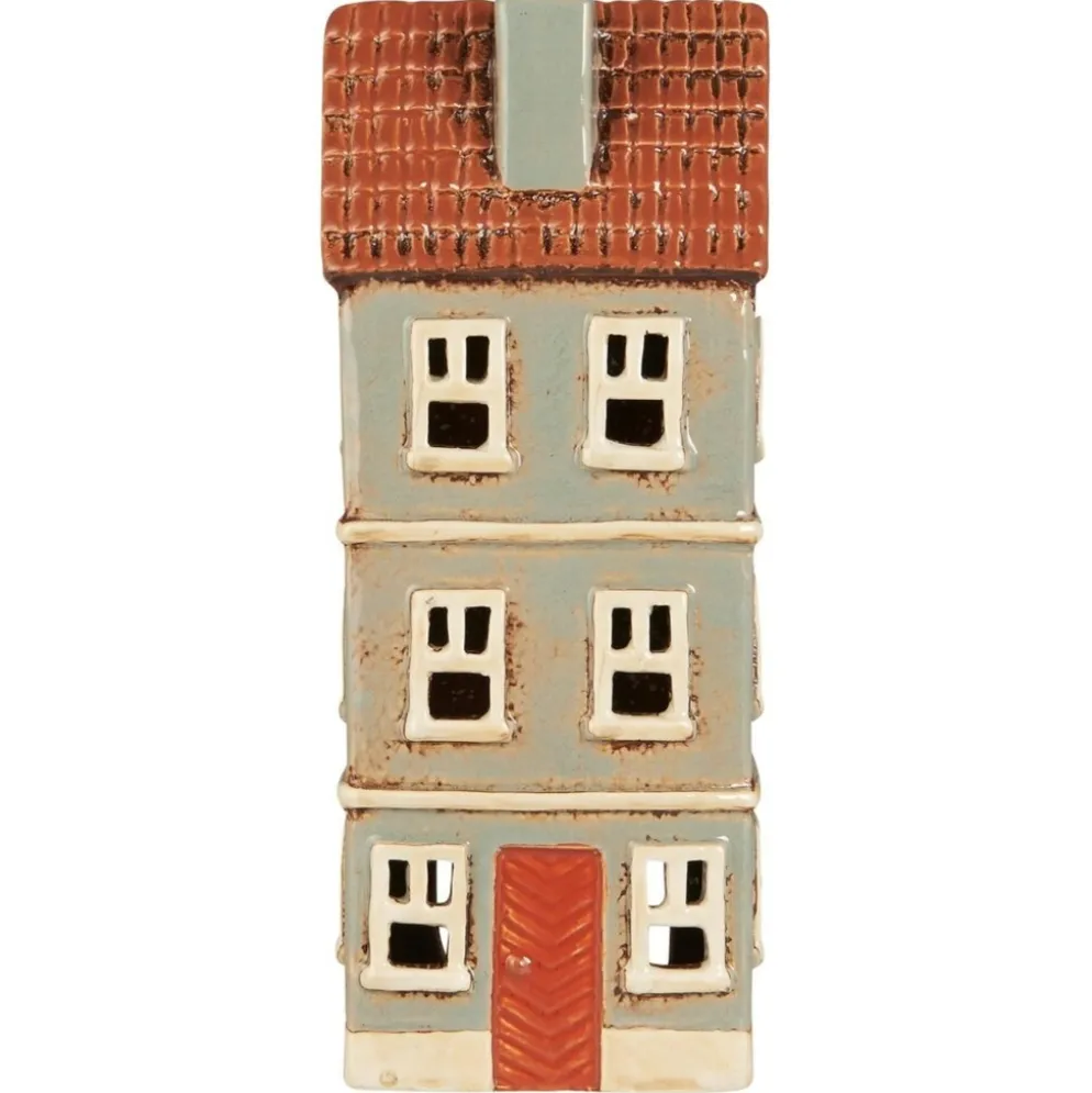IB Laursen Teelicht-Haus My Home Town rostfarbige Tür
