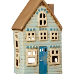 IB Laursen Teelichthaus Visby mit blauer Tür und braunem Dach