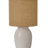 IB Laursen Tischlampe Aura 2 Keramik mit Juteschirm