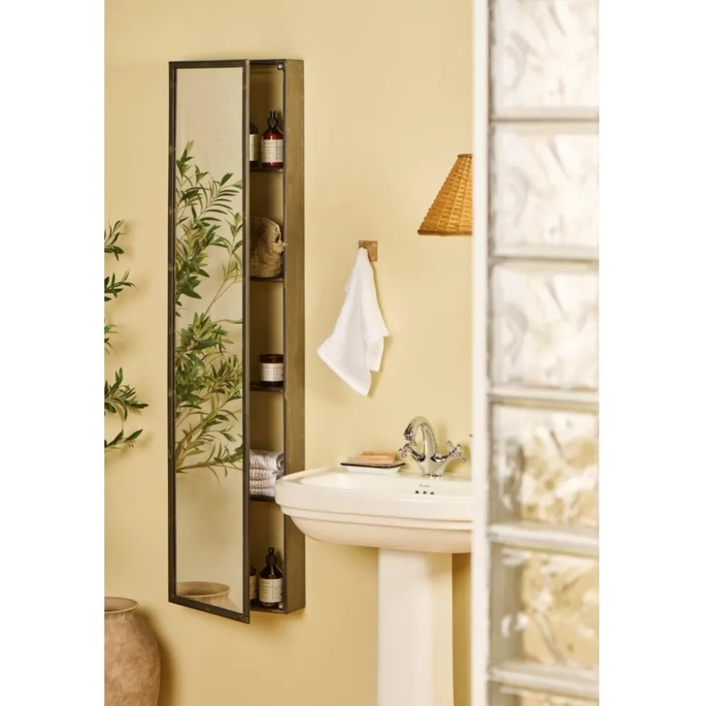 IB Laursen Wandschrank Brooklyn mit Spiegelfront & 4 Ablagen