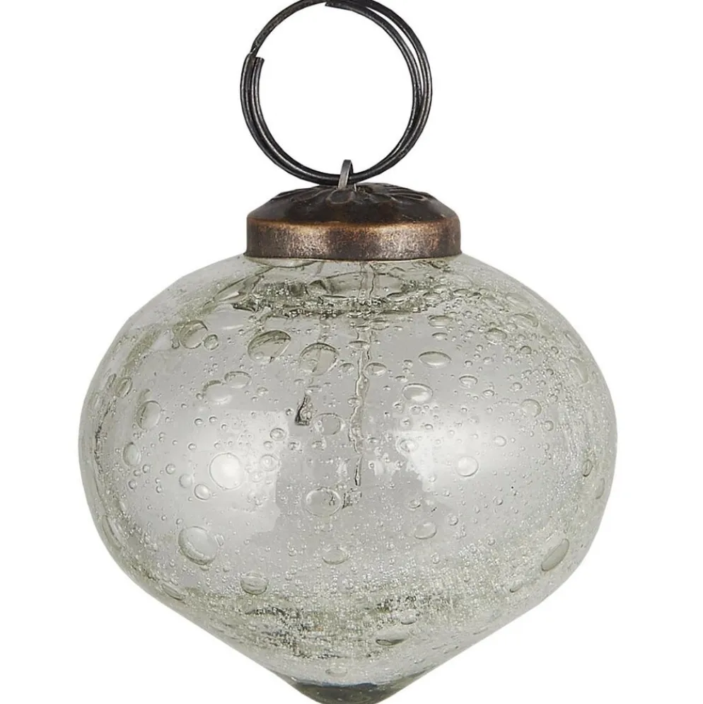 Ib Laursen Weihnachtskugel bubbled Glas zwiebelförmig