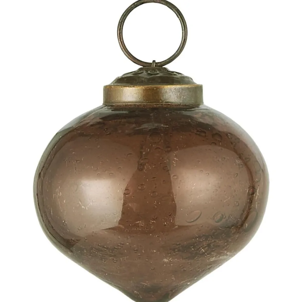 Ib Laursen Weihnachtskugel bubbled Glas zwiebelförmig